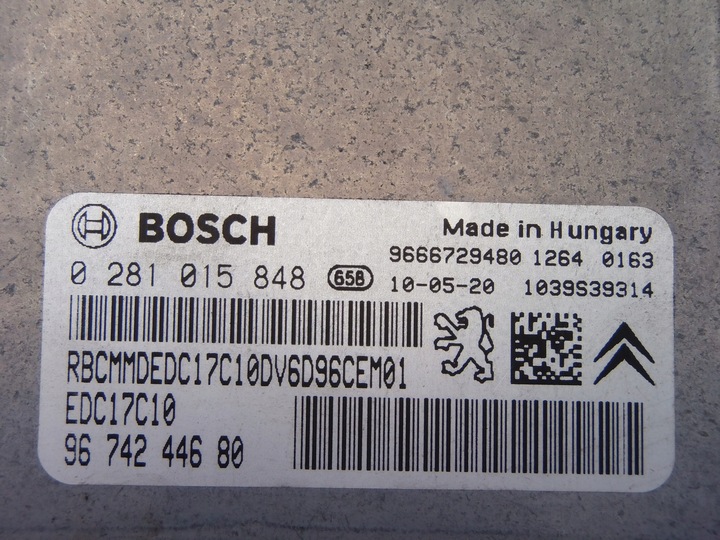 фото №4, Комп'ютер двигуна citroen c3 ii 1,6 ehdi 0281015848