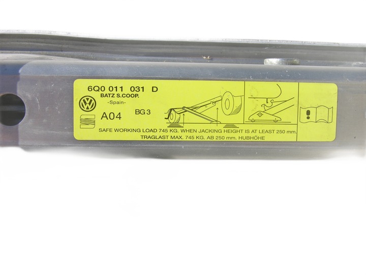 фото №9, Vw polo 6r 6r0 skoda fabia seat ibiza домкрат подъемник do автомобиль