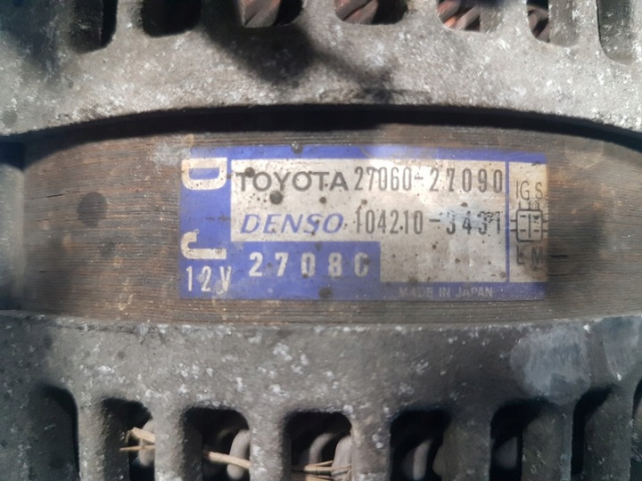 фото №9, Toyota corolla verso i рестайлінг 2.0 d4d генератор 27060-27090