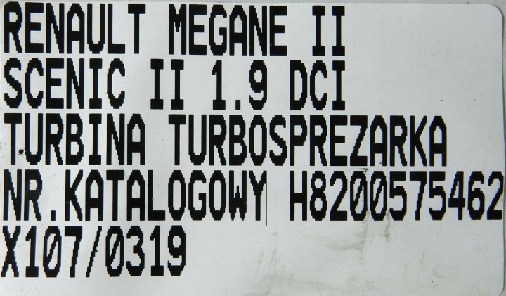 фото №6, Турбонагнетатель renault 1.9 dci h8200575462