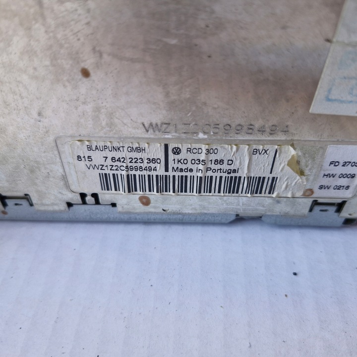 фото №3, Радіопрогравач cd радіо rcd 300 1k0035186d vw touran i