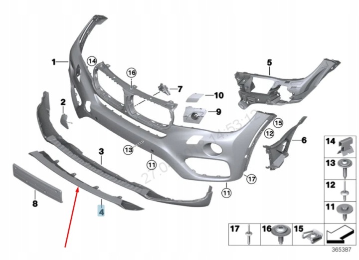 фото №10, Bmw x6 f16 защита бампера передней 51117319805 7319805 2016 oem