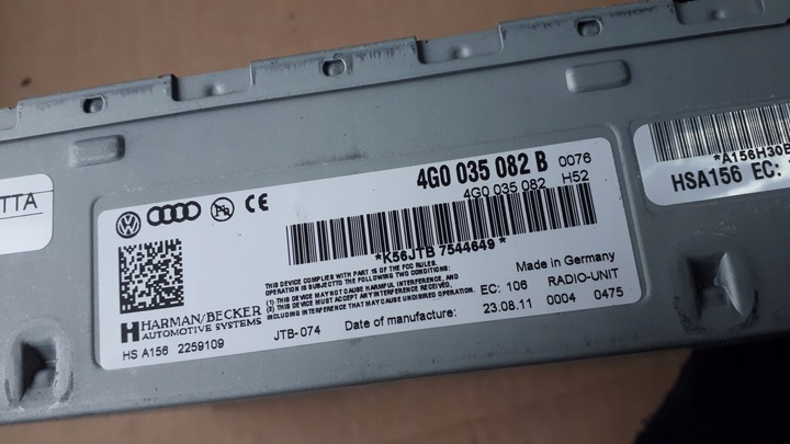 фото №5, S4 b8 a4 тюнер модуль радио 4g0035082b a5 s5 q5