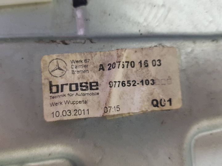 фото №8, Mercedes e-klasa a207 w207 механизм правое стеклоподъёмник зад заднее