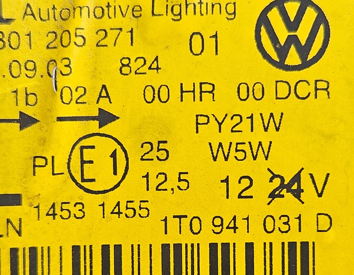фото №12, Vw touran 03-10 лампа ксенон левая + правая 2 szt. 1t0941032d 1t0941031d