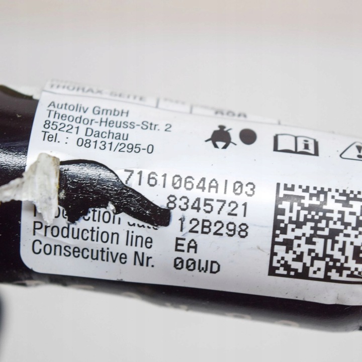 фото №6, Bmw x5 e70 2012 перед сторона права повітряна подушка подушка безпеки сидіння