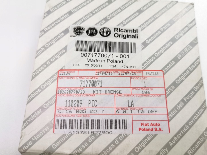 фото №9, Комплект naprawcy затискач ham. перед fiat ducato 1994- oem номер 71770071