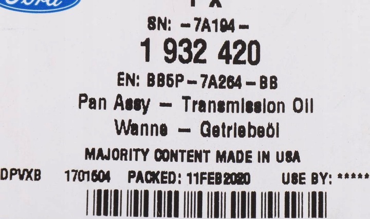 фото №4, Поддон масляная автомат midrange ford mondeo mk5 14-