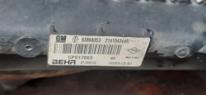 фото №10, Передня панель радіатор вентилятор 1.6 opel vivaro b 214104344r