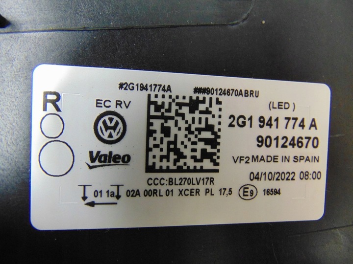 фото №15, Лампа правая vw polo gti 2g 2g1941774a led европа