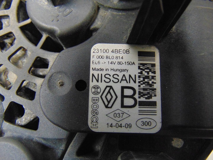 фото №11, Генератор nissan qashqai ii j11 1.2 tce 231004be08