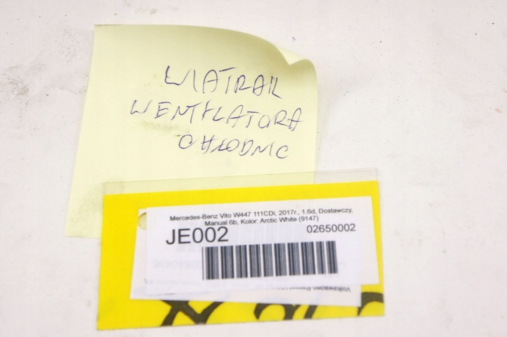 фото №6, Je002 mercedes vito w447 1.6d вентилятор вентилятора