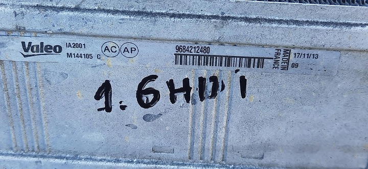 фото №5, Радиаторов интеркулер воздуха 1.6ehdi peugeot 308 t7 9684212480