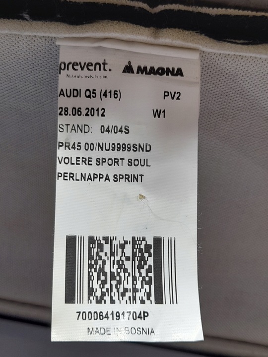 фото №16, Audi q5 8r 2012 s-line спинка сиденья пассажир полукожа 8r0881776e оригинал