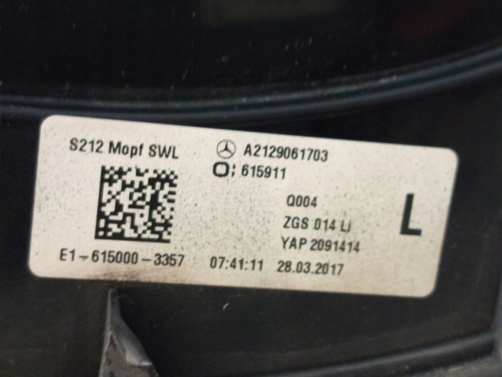 фото №16, Mercedes w212 лампа лівий зад ліва задня a2129061703