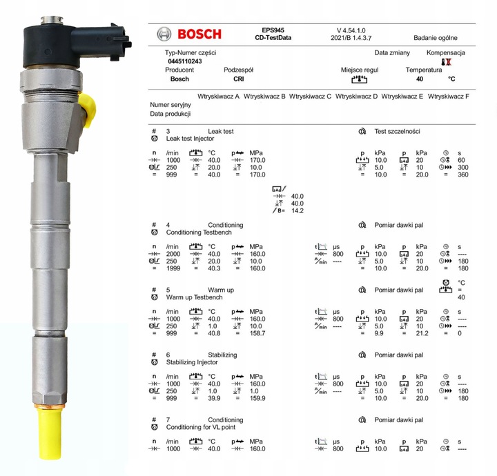 фото №6, Инжектор 0445110243 saab 9-5 1.9 tid 9440 2004 - 2010 z19dth 0986435104