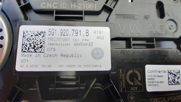 фото №9, Спидометр манометр 5g1920791b vw golf vii 19r 2,0tdi 14km