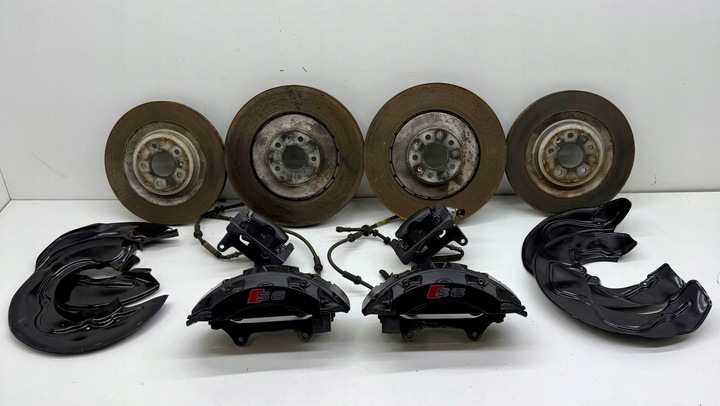 фото №1, Audi s6 c7 супорт затискачі + диски захисні накладки гальмівні комплект swap a6 s7 rs6