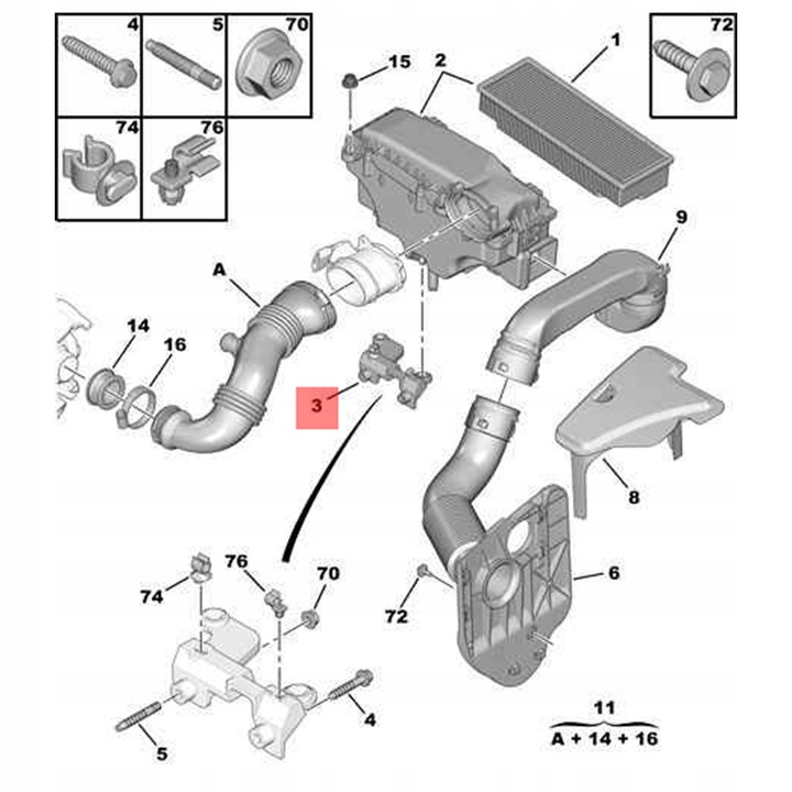 фото №5, Гумова накладка кронштейни кронштейна фільтра повітря 1.6hdi