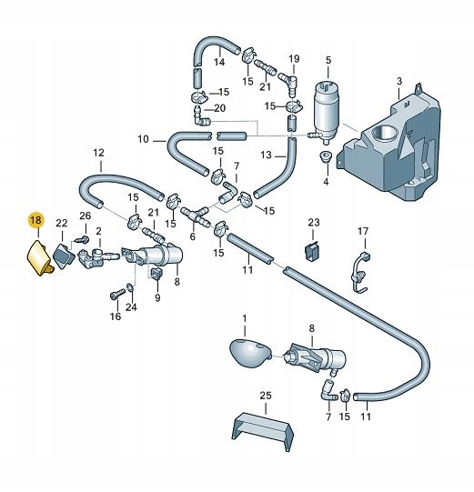 фото №2, Оригінал заглушка склоомивача фара ліва vw golf 4 нова 1j0955109a