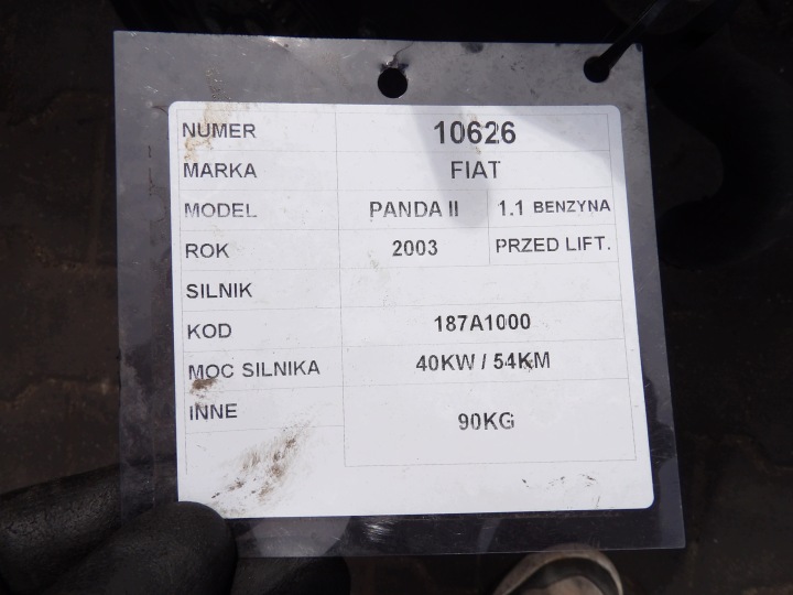 фото №6, Fiat panda ii 1.1 187a1000 двигатель комплектный