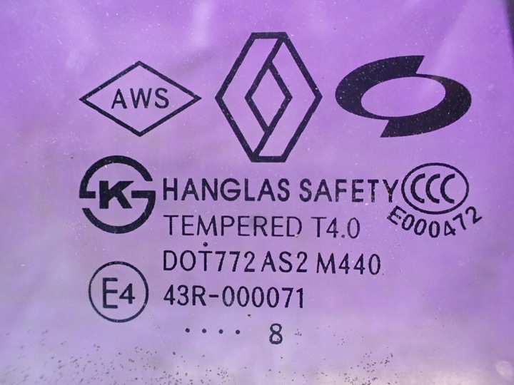 фото №3, Renault koleos i 08- скло дверна двері лівий зад ліва задня малий трикутник