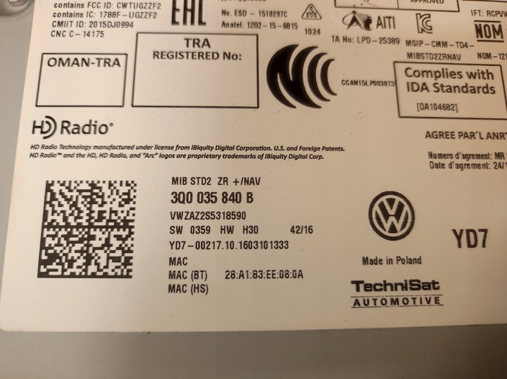 фото №8, Зчитувач карти sd навігації чейнджер програвач дисків golf vii 7