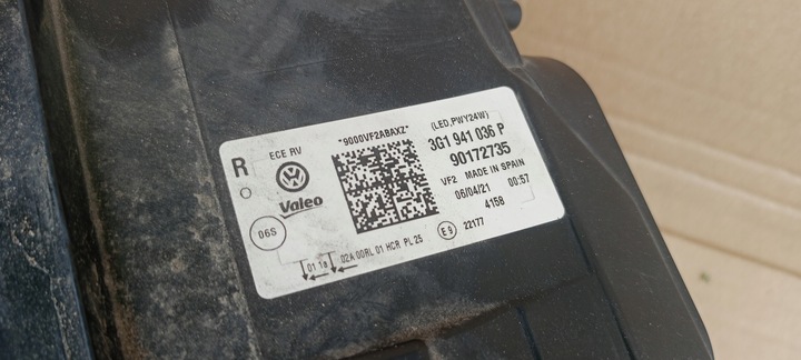 фото №7, Лампа передня права vw passat b8 рестайлінг 19-23r повний led 3g1941036p 90172735