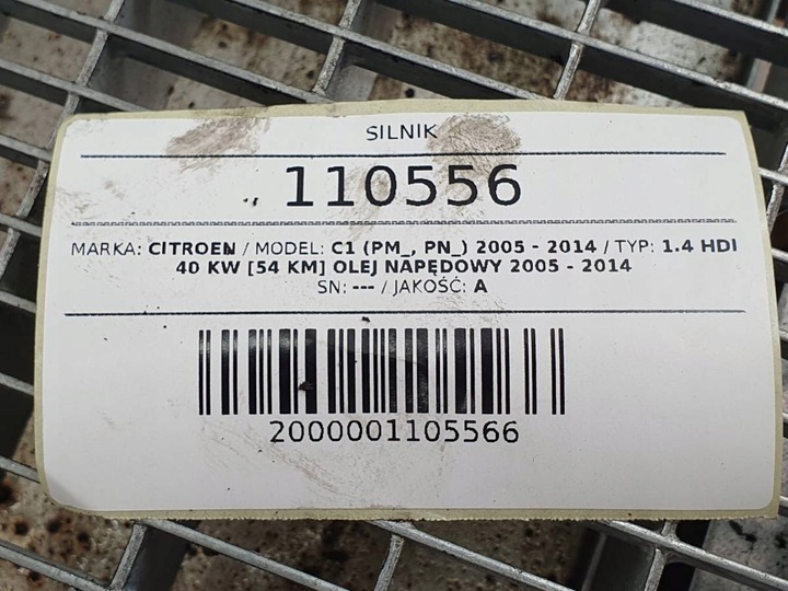 фото №10, Двигун комплектний 1.4 hdi 8ht дизель citroen c1 peugeot 107