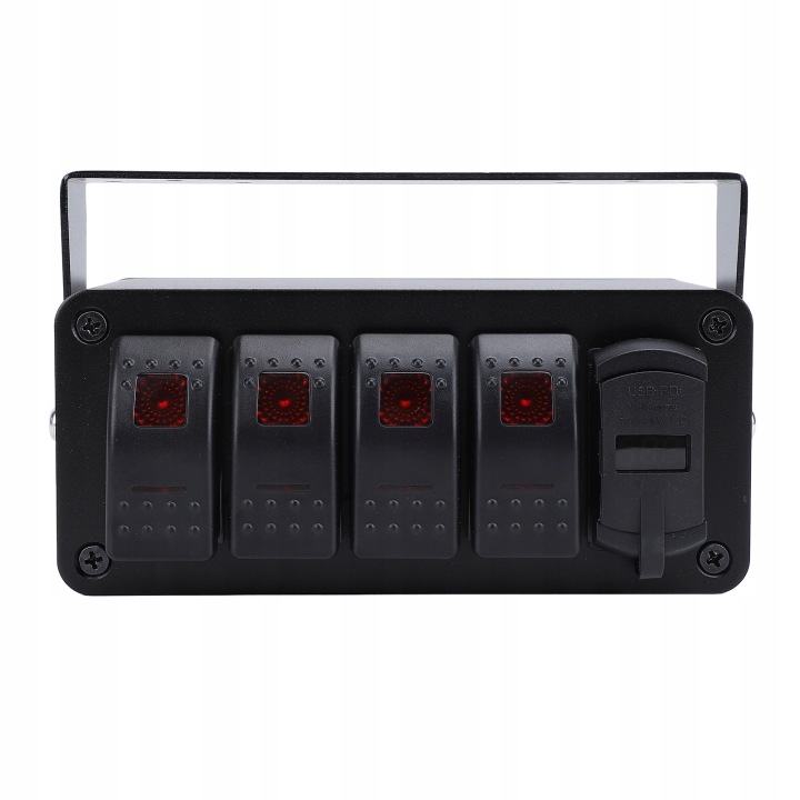 фото №11, Панель перемикачів kołyskowych 4 gang led з зарядний пристрій usb pd типу c qc3.0