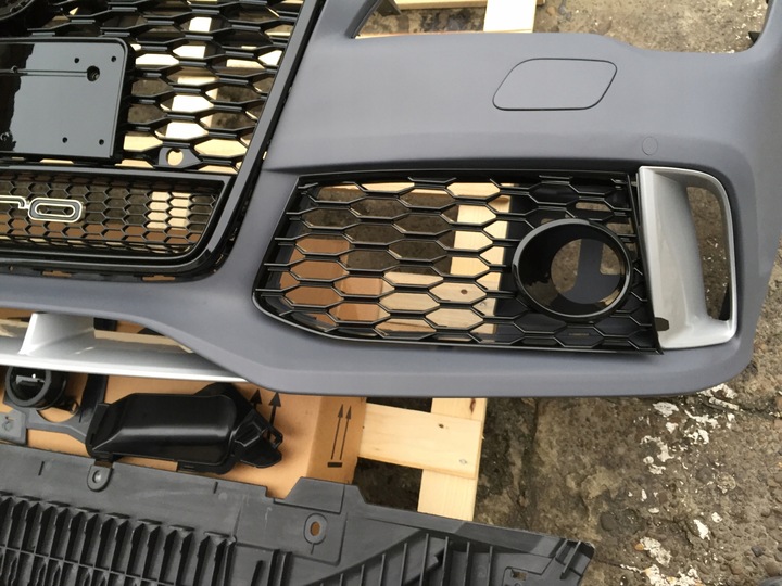 фото №8, Бампер audi a7 2010-2014 4g7 передній рестайлінг стиль rs7 чорний quattro