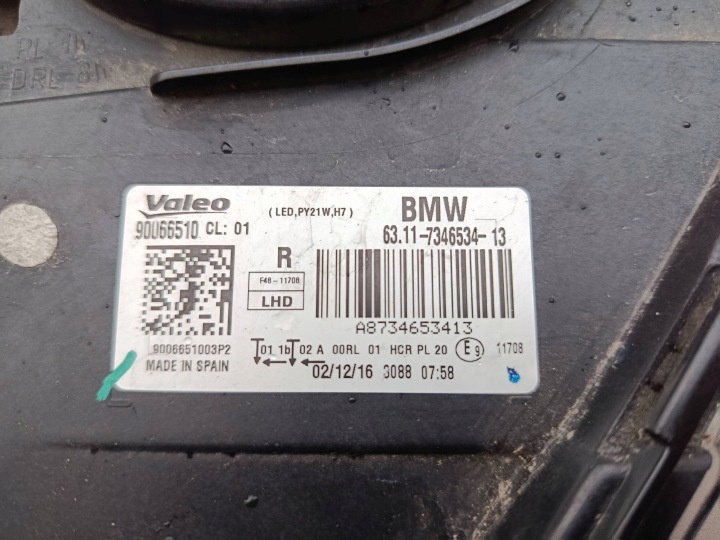 фото №15, Фара передняя правое правая перед обычная европа bmw x1 f48 7346534