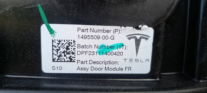 фото №7, Механизм подъемник стекла передний правое tesla модель y 1495509-00-g оригинал