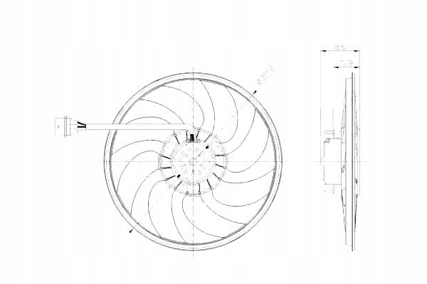 фото №12, Tyc вентилятор радіатор polo 01-09 390mm 260w