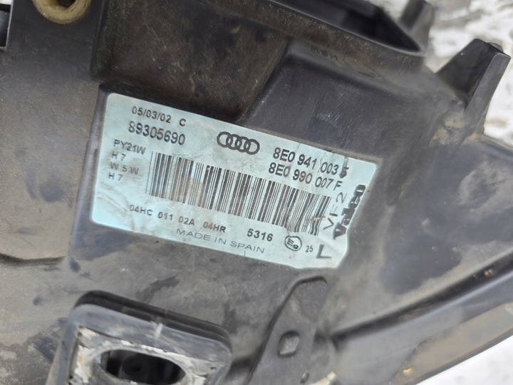 фото №6, Audi a4 b6 00- лампа перед передня ліва 8e0990007f