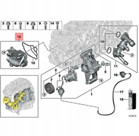 фото №10, Корпус термостата bmw 3 g20 з термостатом 8576288 11538576288