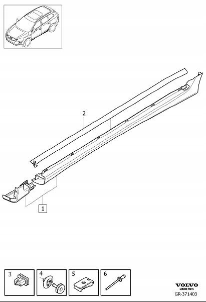 фото №1, Volvo xc60 левая накладка пороговая планка левый порог