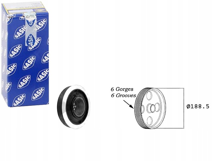 фото №10, Колесо ременное вала коленчатого vw a6/q7 vw touareg 2,7tdi/3,0tdi 03-