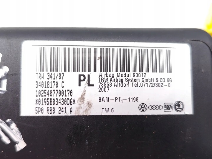 фото №7, Seat altea xl подушка безопасности подушка безопасности сиденья перед левый 2014 mpv 4/5dr