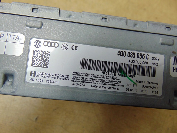 фото №13, Зчитувач радіо навігації audi a5 мультимедіа 4g0035056c