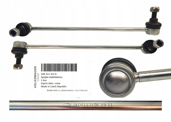 фото №15, 2x соединитель стабилизатора перед volkswagen оригинальный номер 1k0411315k seat skoda audi kpl
