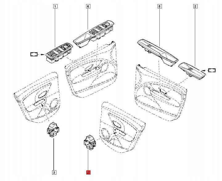 фото №9, Переключатель стёкла зад renault scenic iii 254010003r