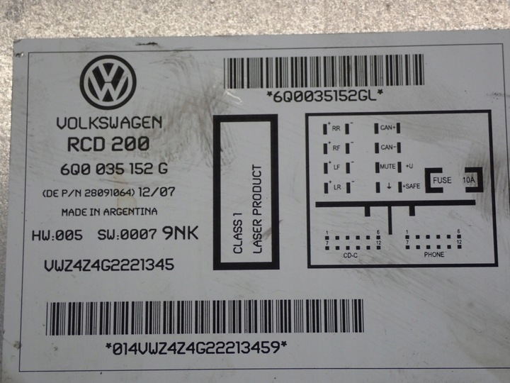 фото №10, Vw polo iv 9n 05-09 радіо cd 6q0035152g