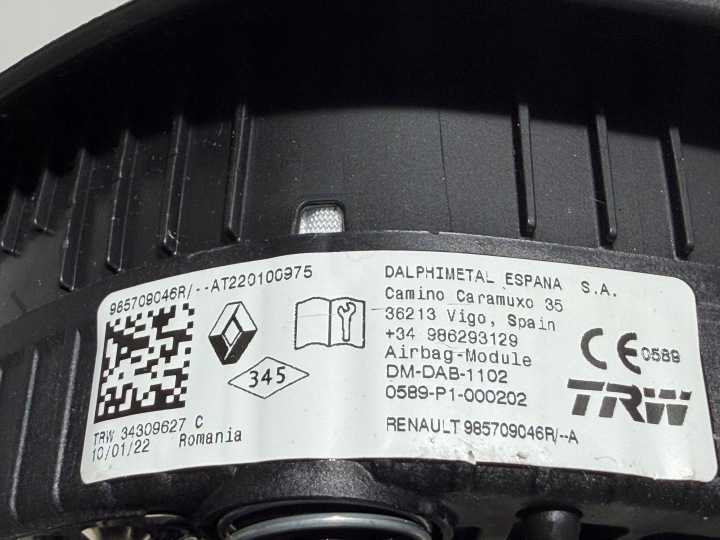 фото №8, Подушка  повітряна подушка водія 985709046r dacia sandero stepway iii 21