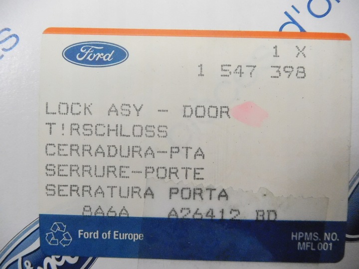 фото №9, Замок дверь правые зад ford fiesta mk7 оригинальный номер 1547398