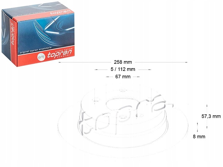 фото №1, Диски тормозные 2szt. зад mercedes a-class w169all models 04- 258x8