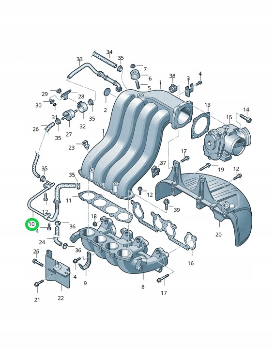 фото №7, Vw new beetle 2.0 шланг łączący клапана розповітрювальний оригінальний номер 06a133366ac