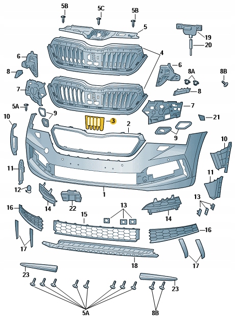 фото №2, Защита заглушка радара перед skoda scala