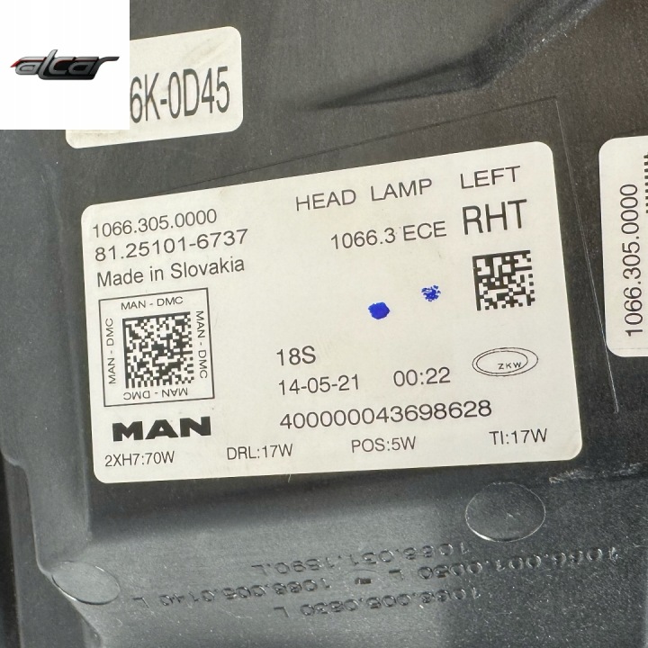 фото №7, Фара передняя левая перед обычная + led man tgx ii 81.25101-6737