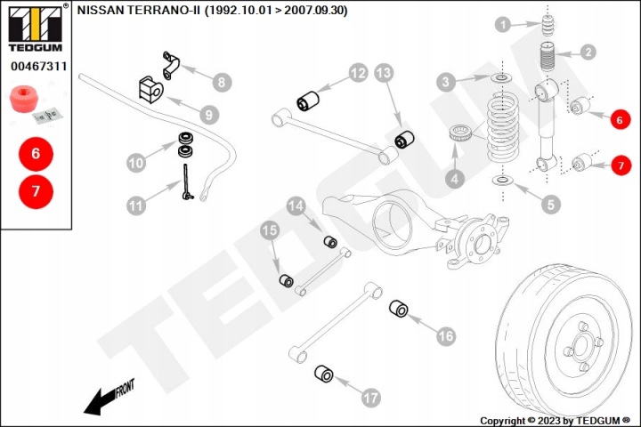 фото №11, Втулка amort. nissan t. terrano 92- 01- верх i низ полиуретан